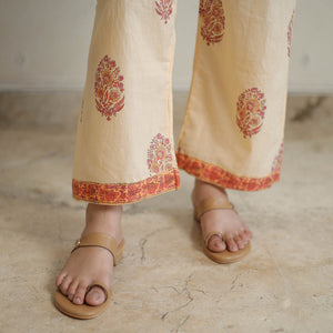 Beige - Sanganeri Block Print Cotton Kurta Suit Set 05