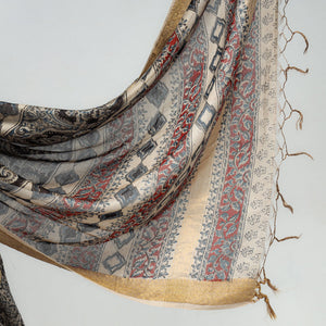 Black - Original Pedana Kalamkari Block Print Silk Saree