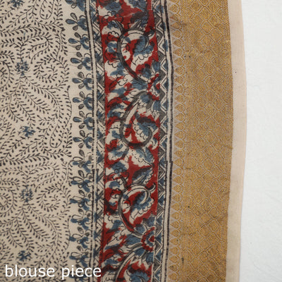 Black - Original Pedana Kalamkari Block Print Silk Saree