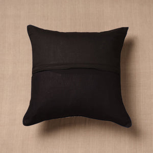 Brown - Block Print Cotton Kalamkari Cushion Cover (16 x 16 in)