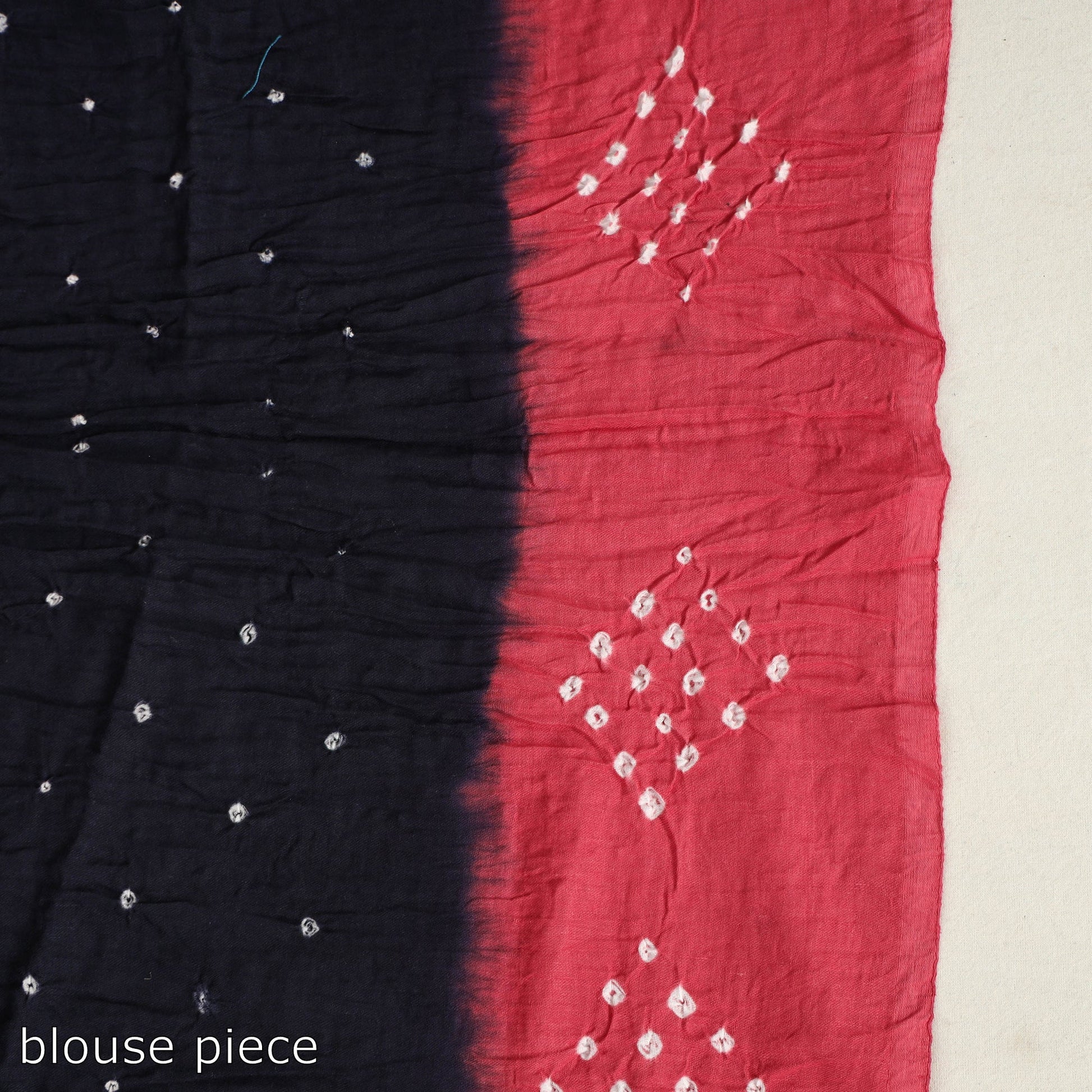 Black - Kutch Tie-Dye Cotton Bandhani Saree with Blouse Piece 57