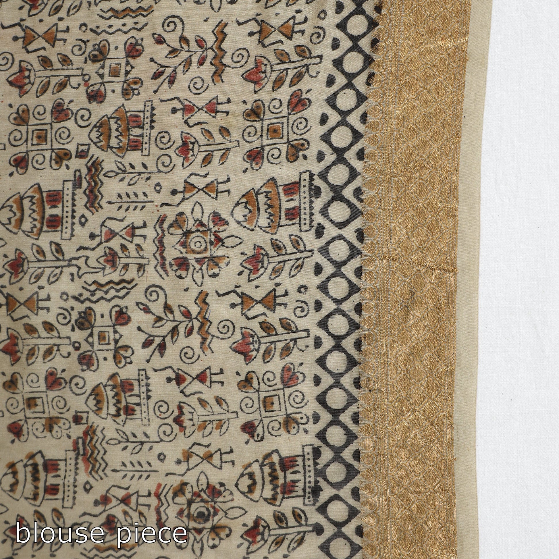 Black - Original Pedana Kalamkari Block Print Silk Saree