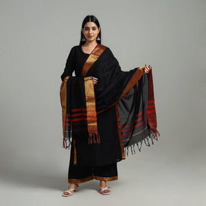 Black - Cotton Dharwad Kurta Set with Palazzo & Dupatta 24
