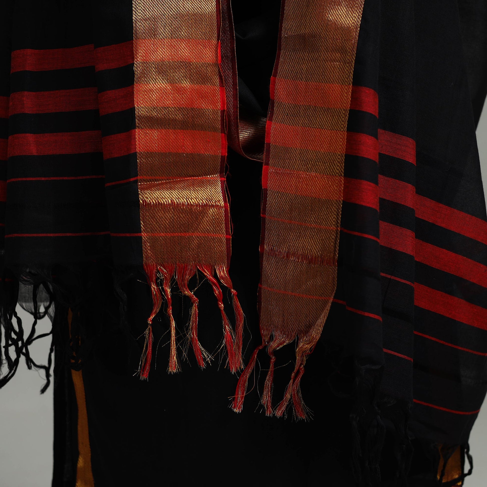 Black - Cotton Dharwad Kurta Set with Palazzo & Dupatta 24