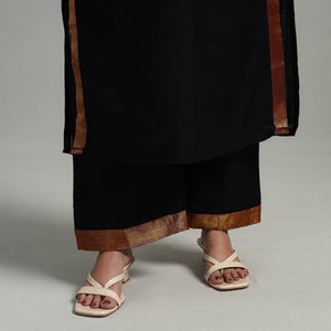 Black - Cotton Dharwad Kurta Set with Palazzo & Dupatta 24