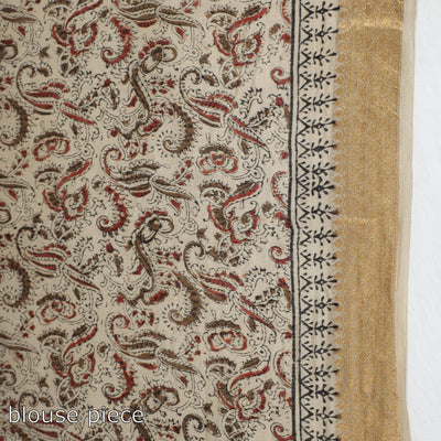 Black - Original Pedana Kalamkari Block Print Silk Saree