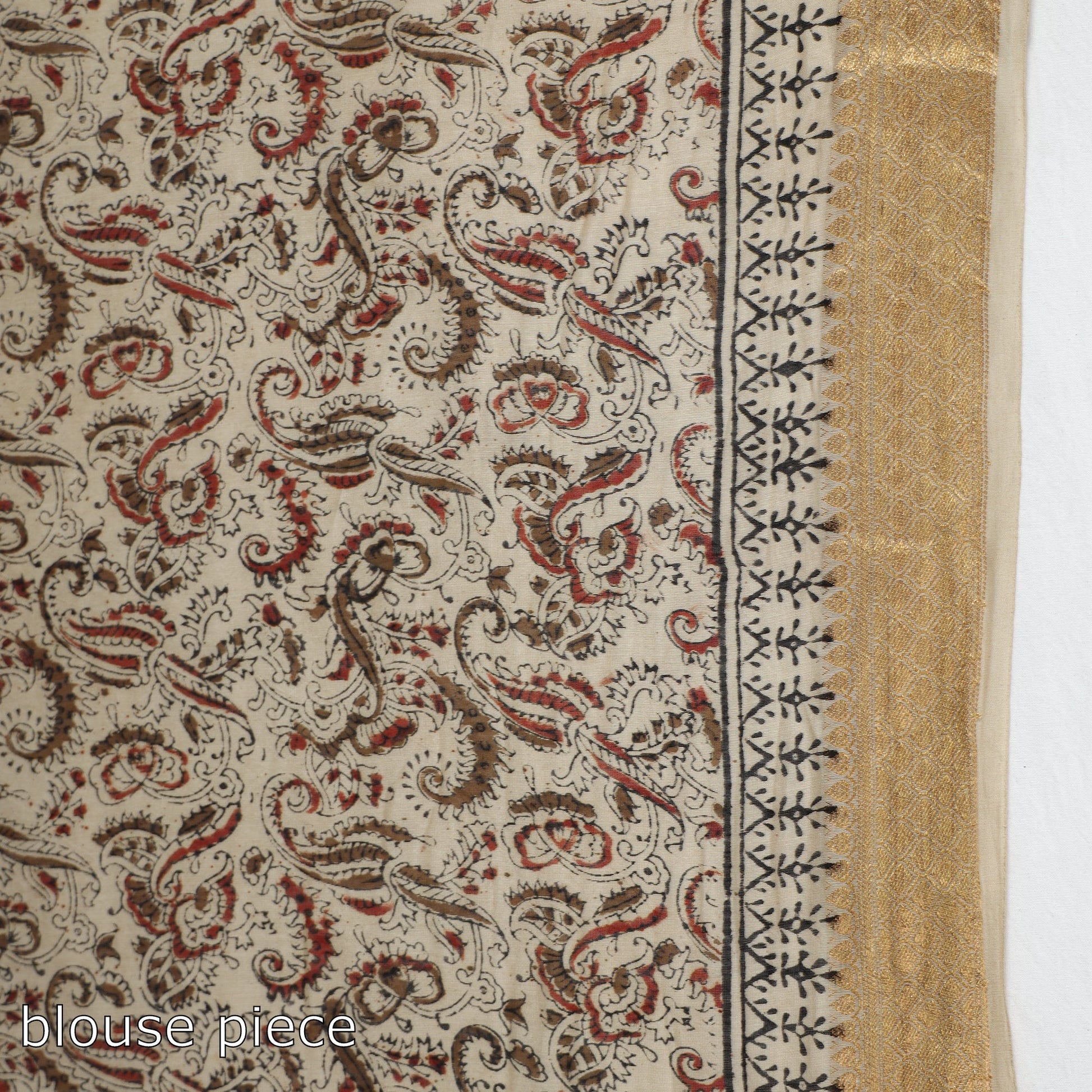 Black - Original Pedana Kalamkari Block Print Silk Saree