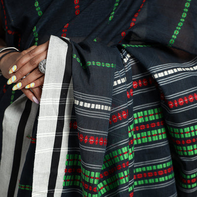 Black - Begampuri Handloom Cotton Saree