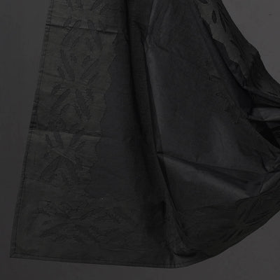 Black - 3pc Cut Work Cotton Barmer Applique Dress Material 02