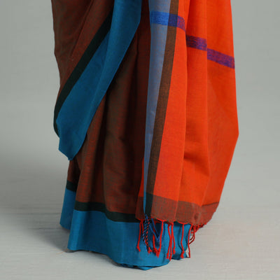 Brown - Bishnupur Pure Cotton Saree from Bengal 01
