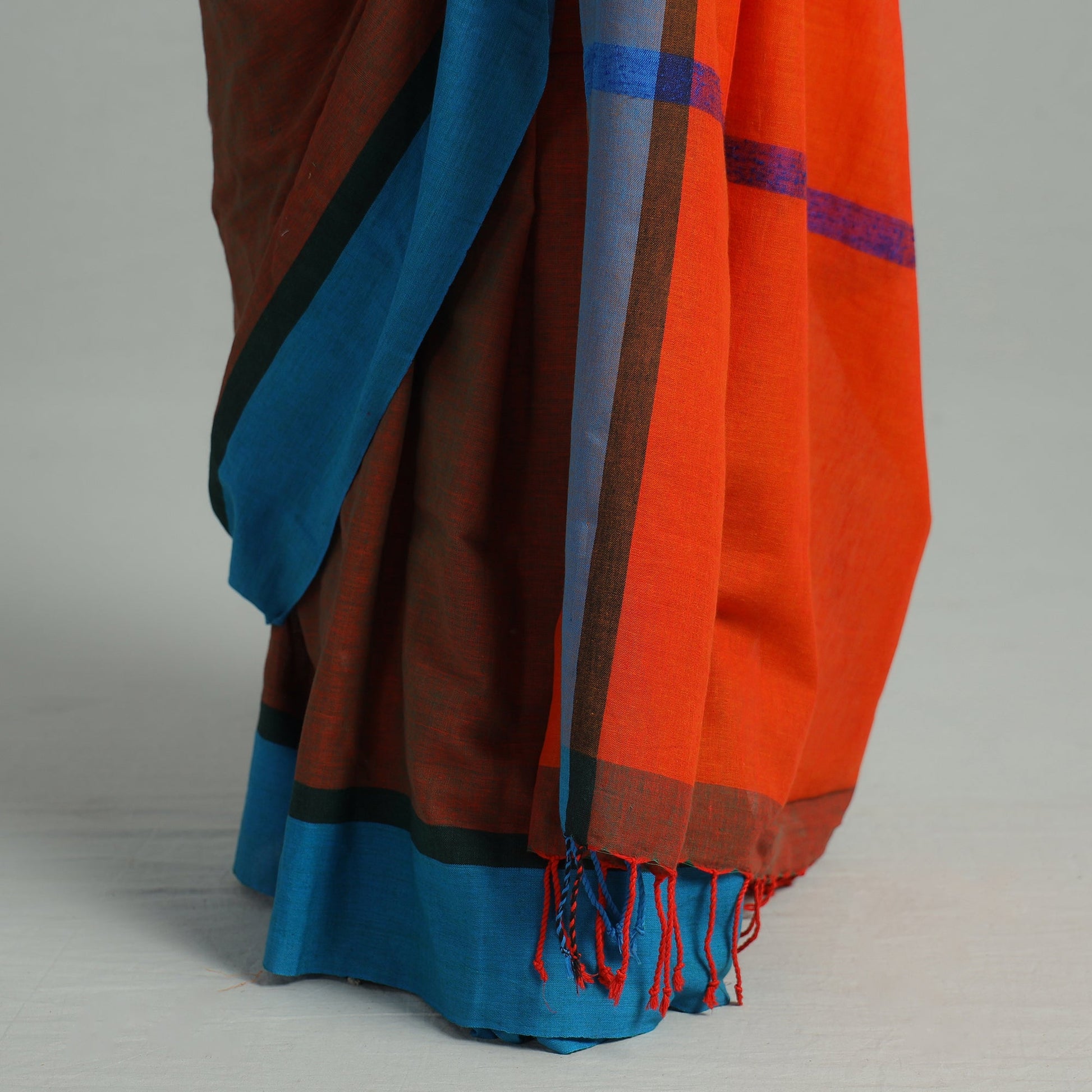 Brown - Bishnupur Pure Cotton Saree from Bengal 01