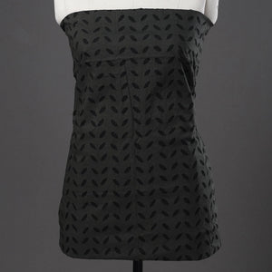 Black - 3pc Cut Work Cotton Barmer Applique Dress Material 02