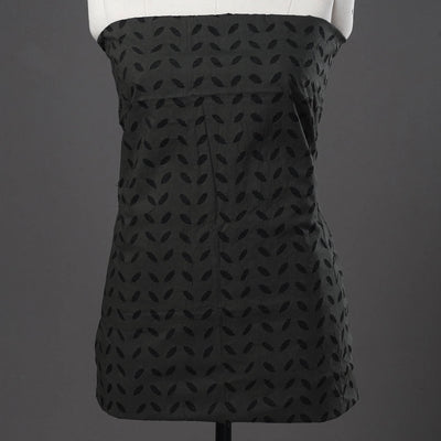 Black - 3pc Cut Work Cotton Barmer Applique Dress Material 02