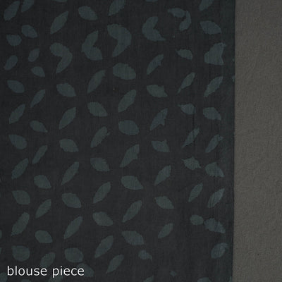 Grey - Natural Dyed Cotton Bagru Print Saree 03