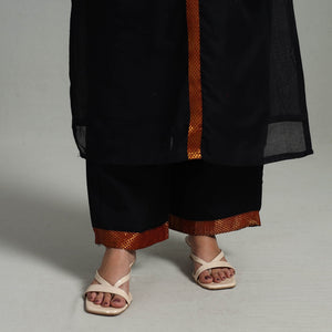 Black - Cotton Dharwad Kurta Set with Palazzo & Dupatta 07