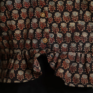 Black - Ajrakh Block Printed Cotton Crop Top 10