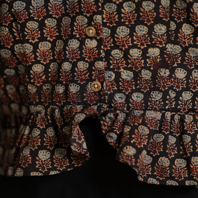 Black - Ajrakh Block Printed Cotton Crop Top 10