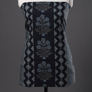 Black - Hand Block Print Cotton 3pc Ajrakh Dress Material 10