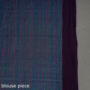 Blue - Bazaar Checks Cotton Handloom Saree 44