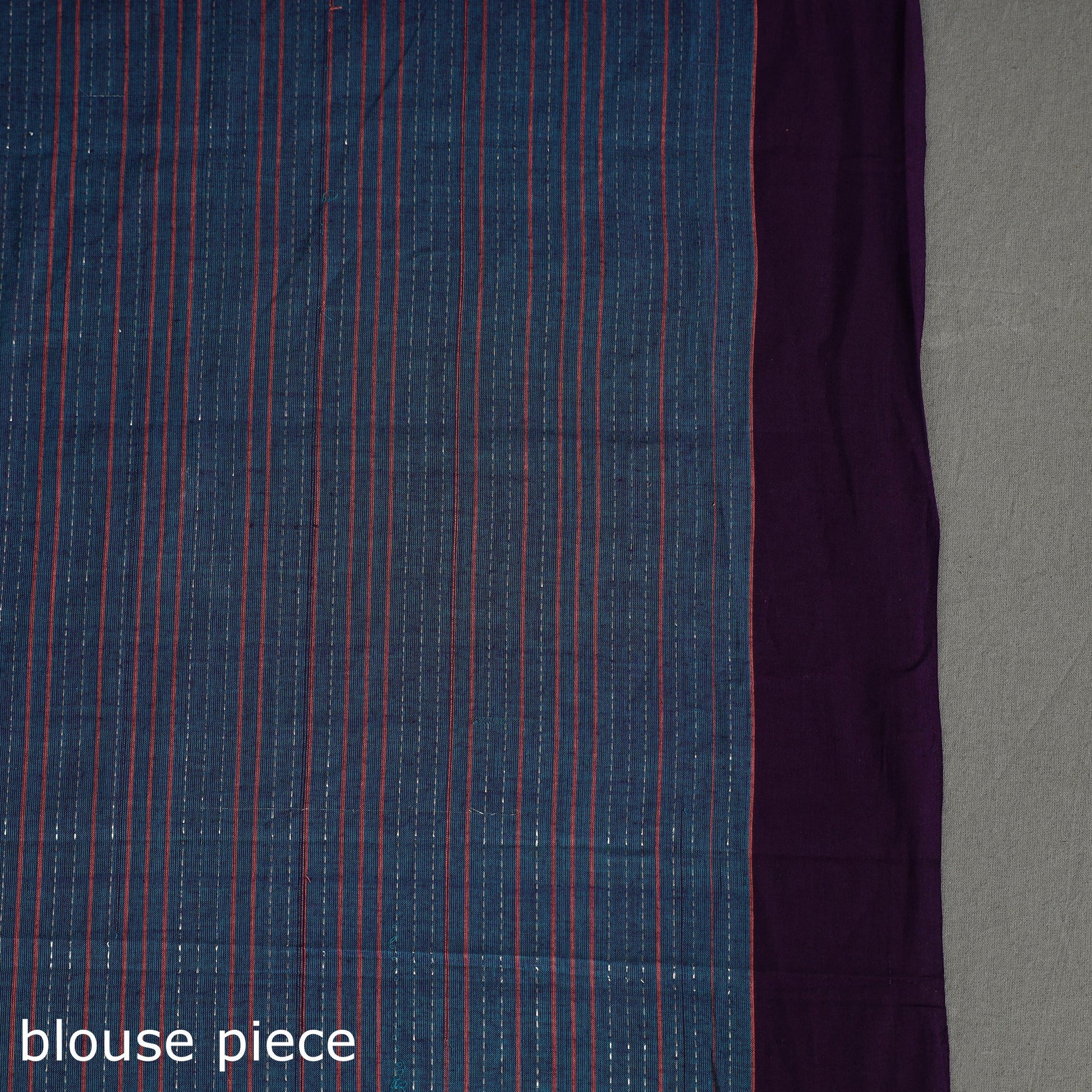 Blue - Bazaar Checks Cotton Handloom Saree 44