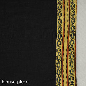 Black - Applique Patchwork Mul Cotton Tagai Ajrakh Saree 05