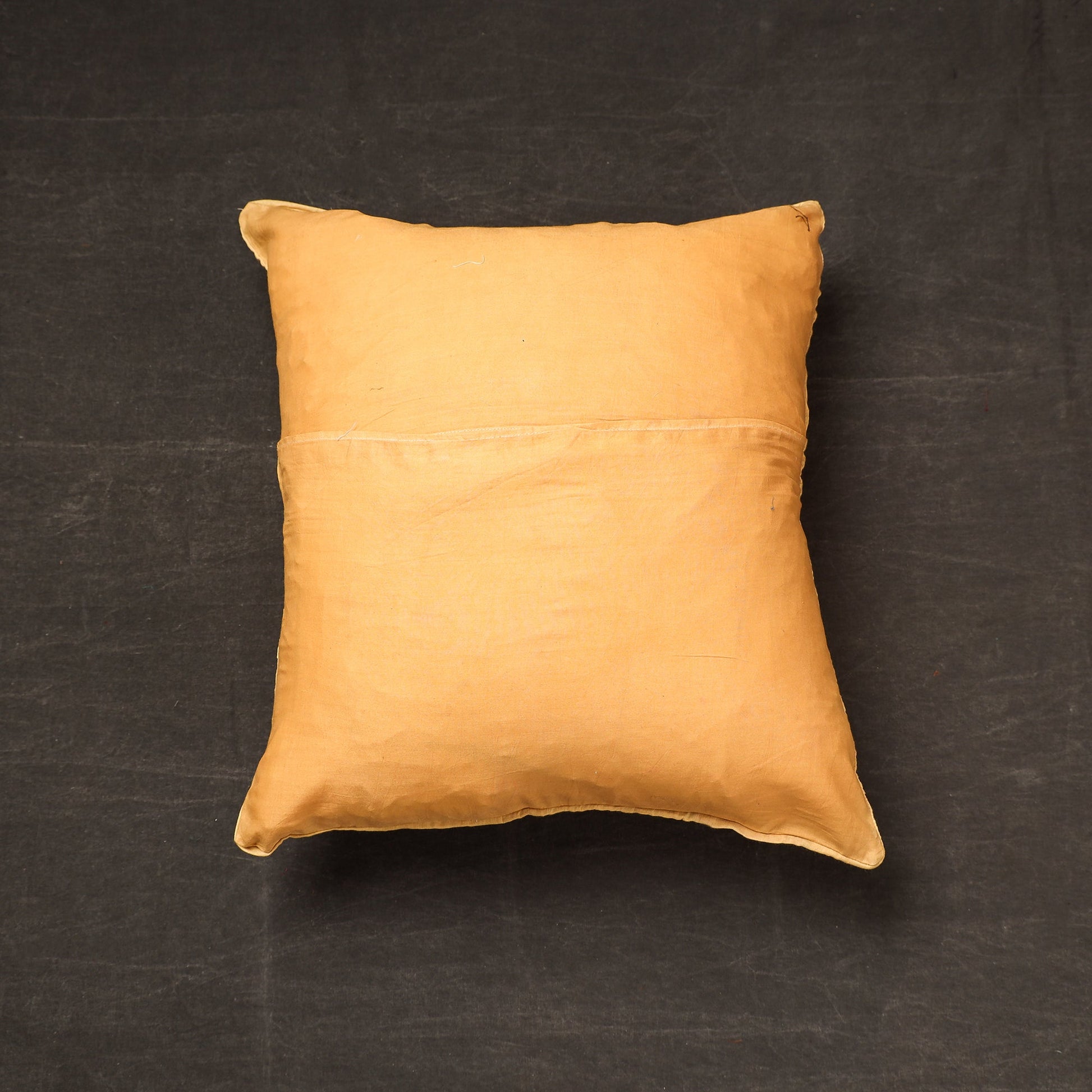 Beige - Bengal Kantha Embroidery Cotton Cushion Cover (16 x 16 in) 15