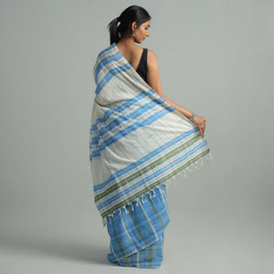 Blue - Basirhat Gamcha Handloom Pure Cotton Saree 09