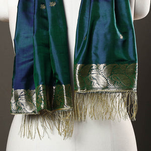 Blue - Brocade Handloom Pure Silk Banarasi Stole 19