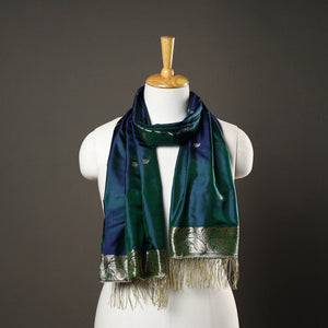 Blue - Brocade Handloom Pure Silk Banarasi Stole 19