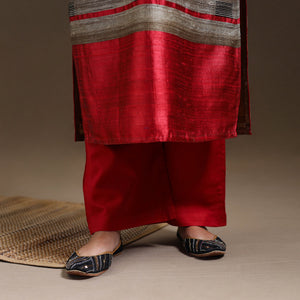Beige - Bhagalpuri Handloom Tussar Silk Suit Set 06