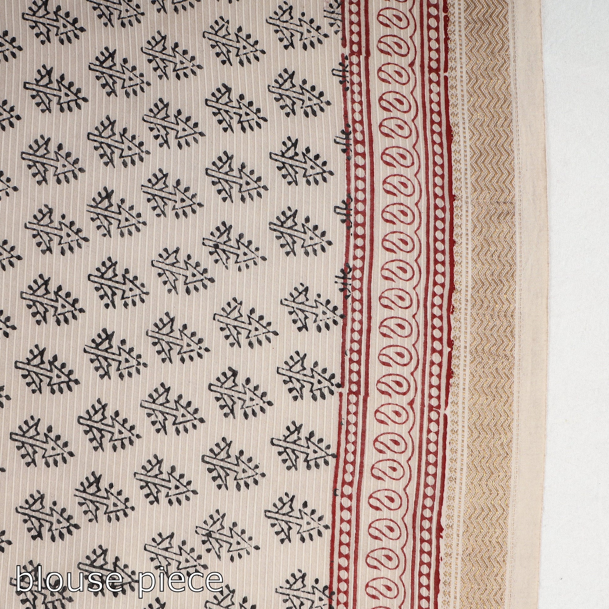 Black - Bagh Hand Block Printed Natural Dyed Maheshwari Silk Saree