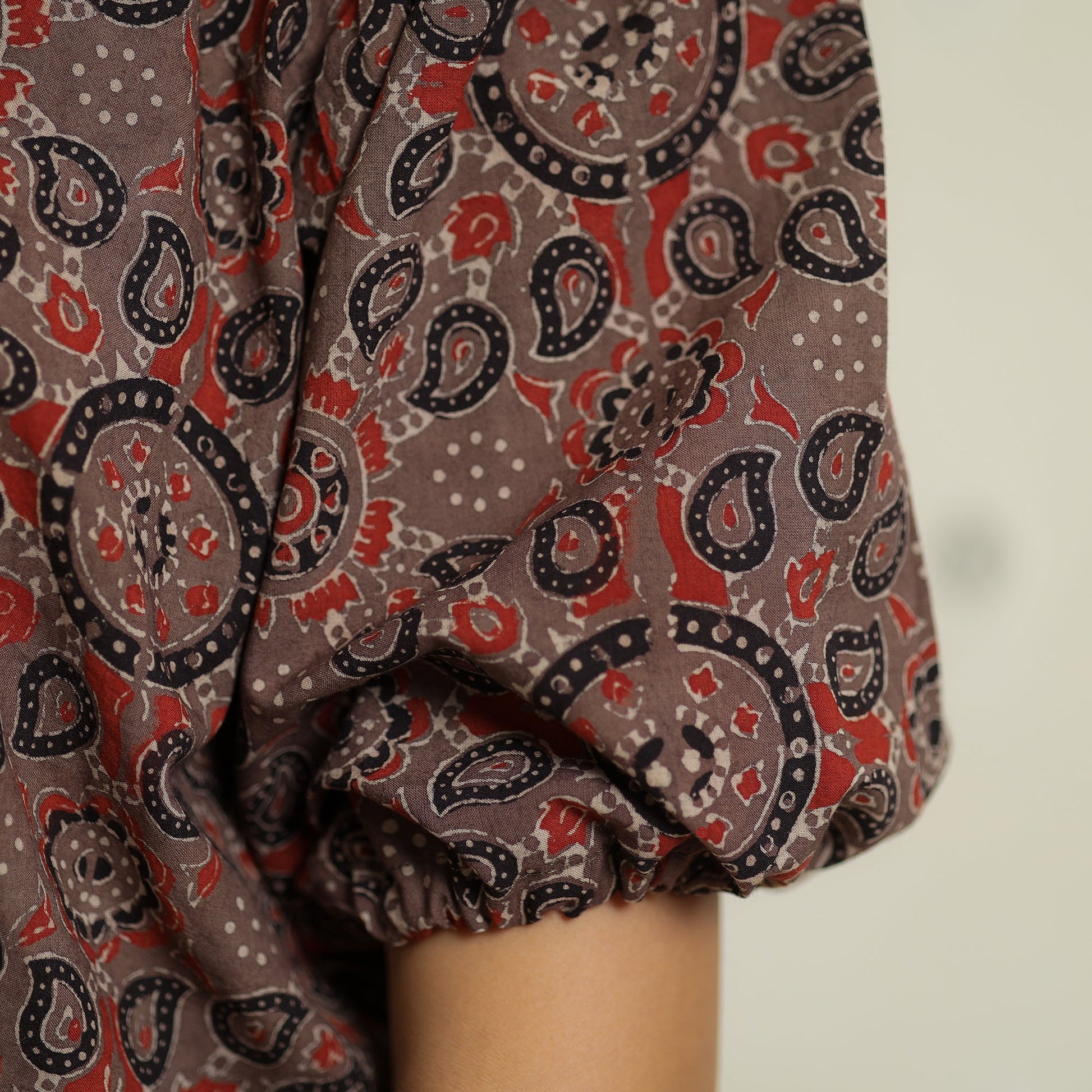 Brown - Ajrakh Block Printed Cotton Crop Top 15