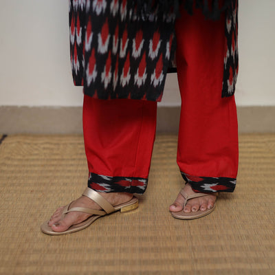 Black - Handloom Cotton Pochampally Ikat Kurta Set 21