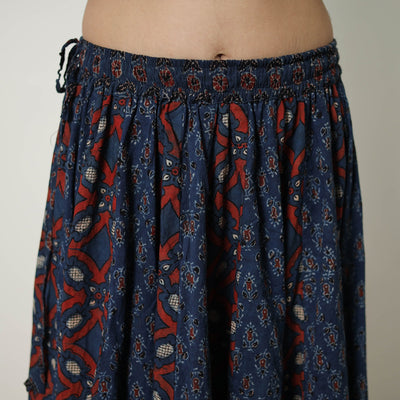Blue - 24 Kali Patchwork Block Printed Cotton Ajrakh Skirt 17
