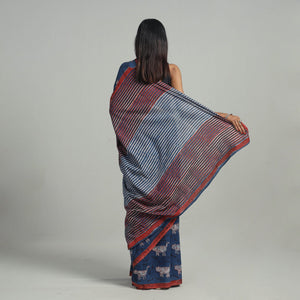 Bindaas Natural Dyed Block Print Cotton Saree 03