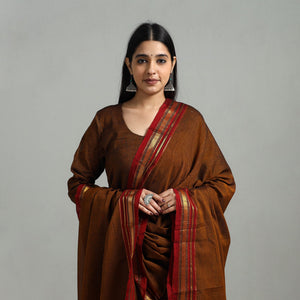 Brown - Cotton Dharwad Kurta Set with Palazzo & Dupatta 42