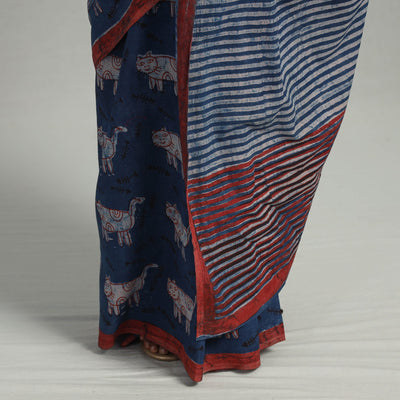 Bindaas Natural Dyed Block Print Cotton Saree 03