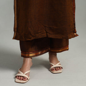 Brown - Cotton Dharwad Kurta Set with Palazzo & Dupatta 42