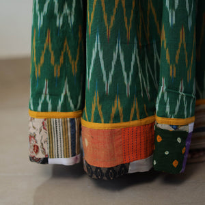 Green - 24 Kali Cotton Pochampally Ikat Skirt01