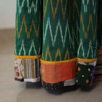 Green - 24 Kali Cotton Pochampally Ikat Skirt01