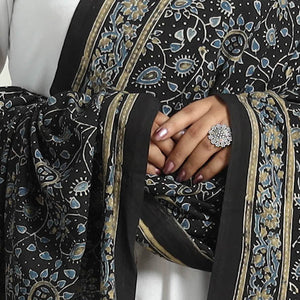 Black - Kutch Block Print Cotton Ajrakh Dupatta 02