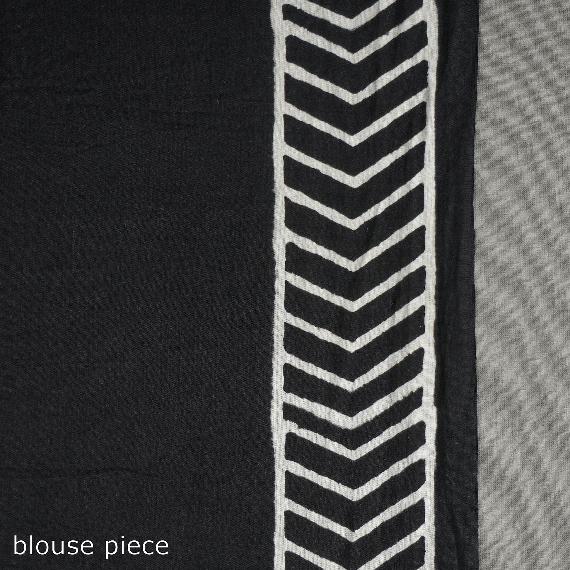 Black - Natural Dyed Cotton Bagru Print Saree 16