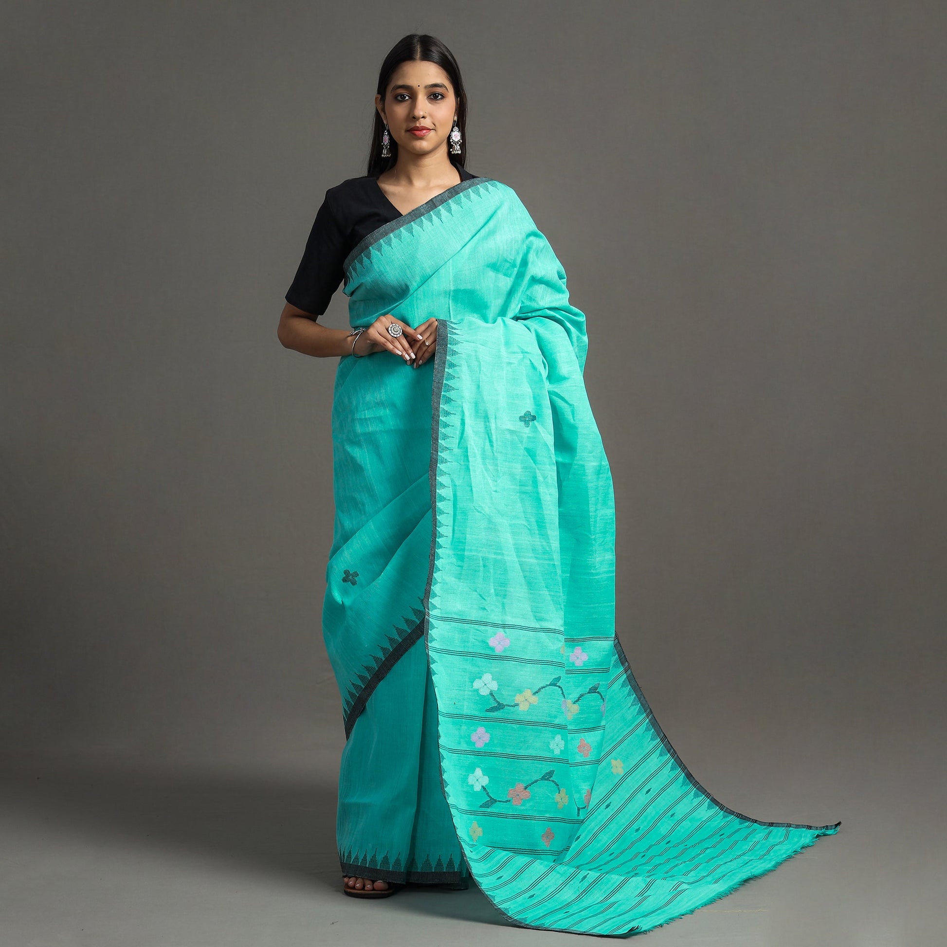 Green - Traditional Moirangphee Manipuri Pure Handloom Cotton Saree
