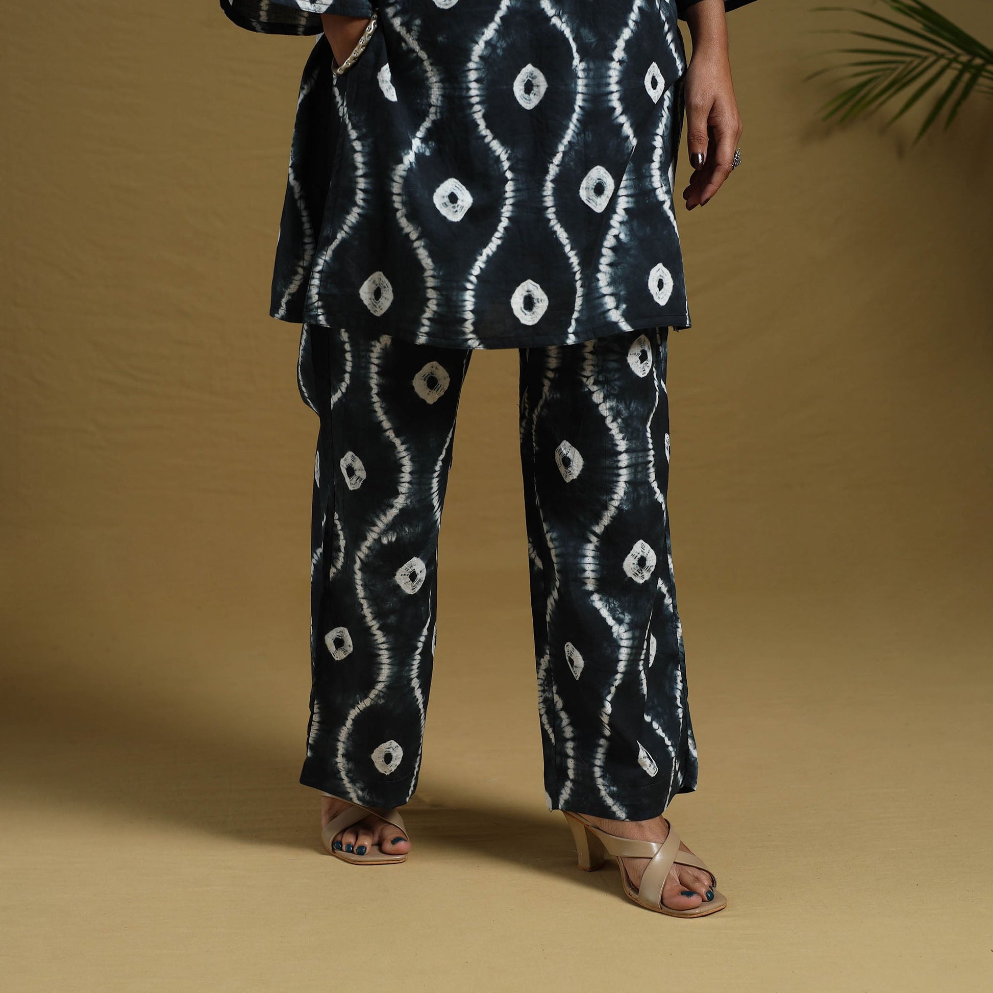 Black - Tie & Dye Cotton Shibori Co-Ord Set 12