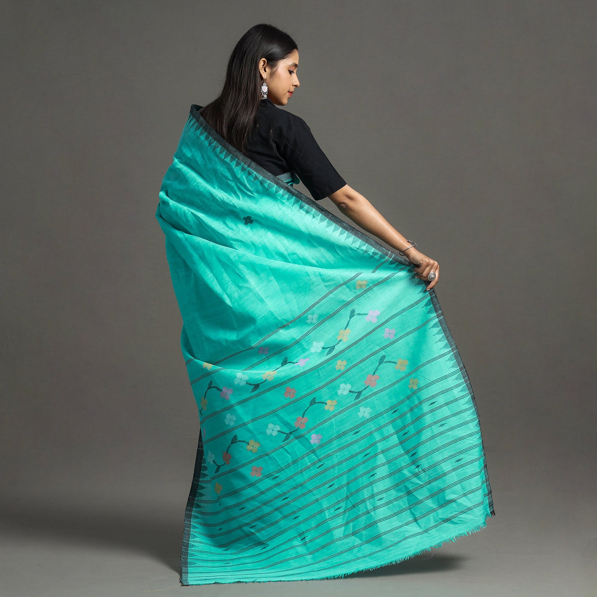 Green - Traditional Moirangphee Manipuri Pure Handloom Cotton Saree