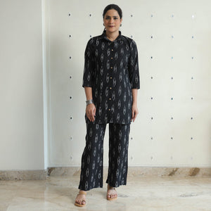 Black - Pochampally Ikat Cotton Co-Ord Set 12
