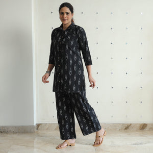 Black - Pochampally Ikat Cotton Co-Ord Set 12