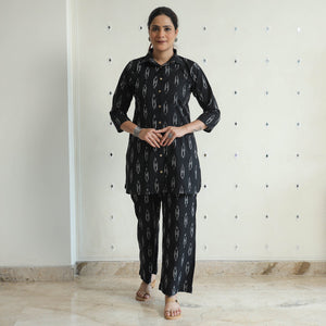 Black - Pochampally Ikat Cotton Co-Ord Set 12