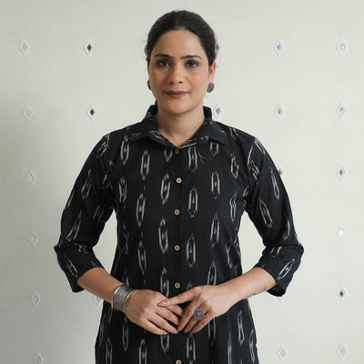 Black - Pochampally Ikat Cotton Co-Ord Set 12
