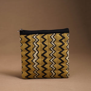 Brown - Handmade Quilted Cotton Utility Pouch 11